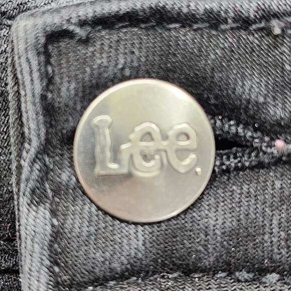 Lee Jeans Womens 14P PETITE Black Regular Fit Boot Cut Mid Rise Stretch Denim - Picture 2 of 15